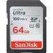 کارت حافظه SDXC سن دیسک مدل Ultra کلاس 10 استاندارد UHS-I U1 سرعت 100MBps ظرفیت 64 گیگابایت